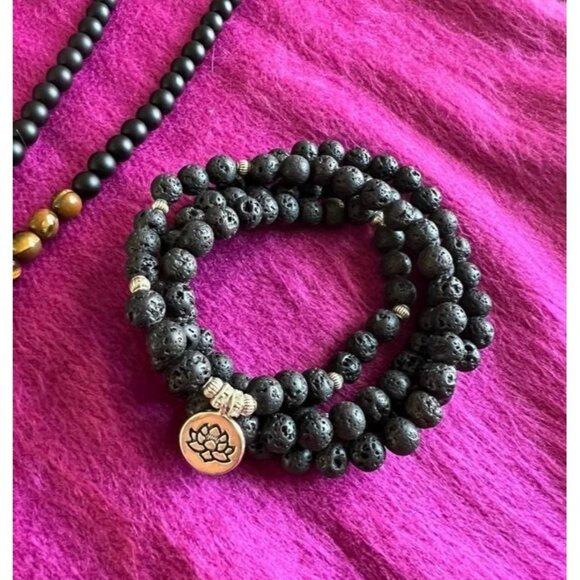 Pele Fire Goddess Lava Mala WRAP Bracelet Necklace - Picture 4 of 6